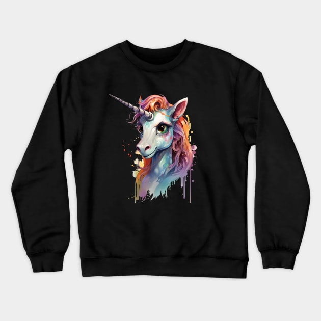 Majestic Cute Unicorn Crewneck Sweatshirt by Nightarcade